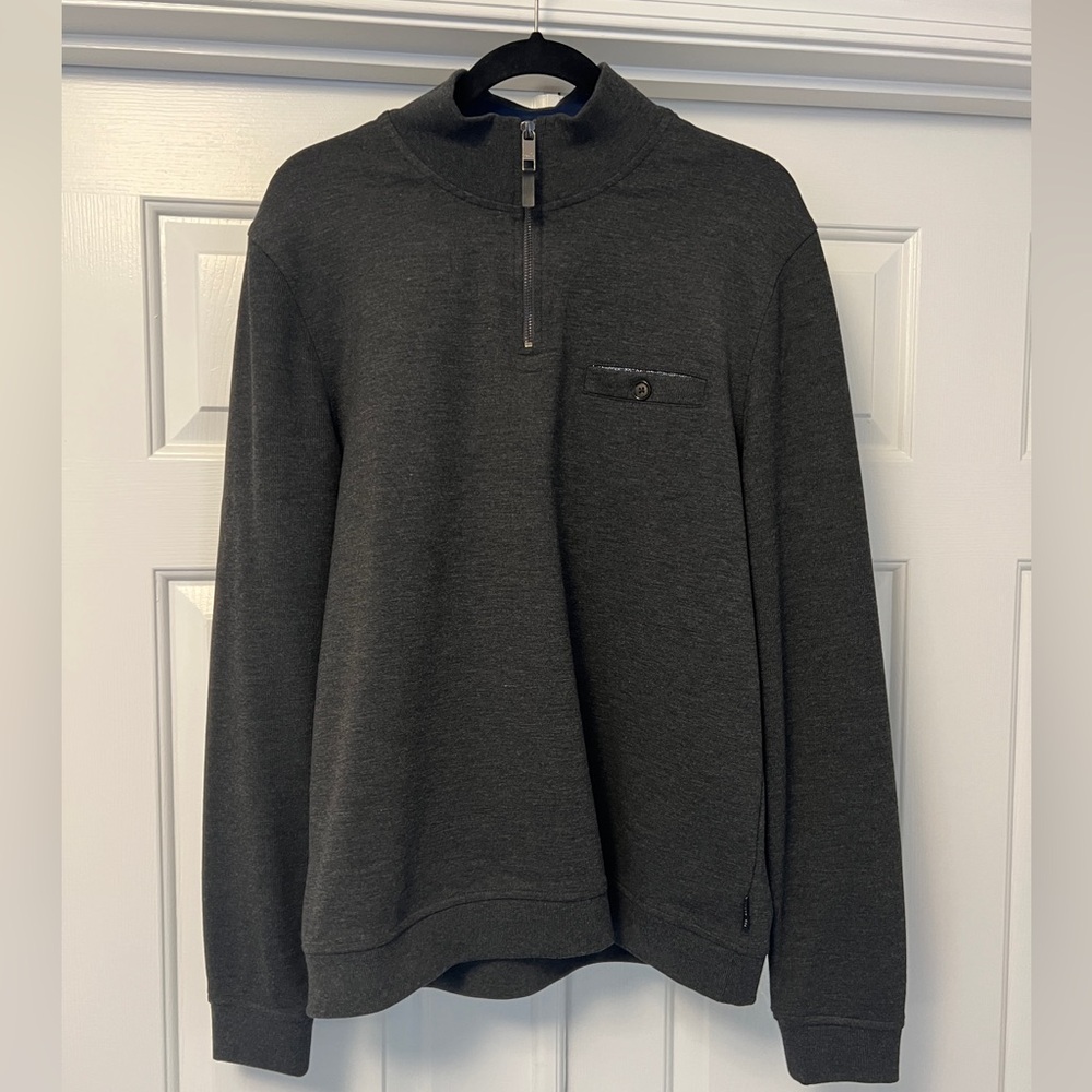 Ted Baker London 1/4 Zip Men’s Gray Size Medium (4)